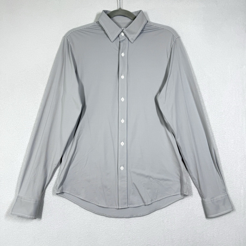 Rhone Commuter Shirt Mens Small Slim Fit Performance Button Up Stretch Grey